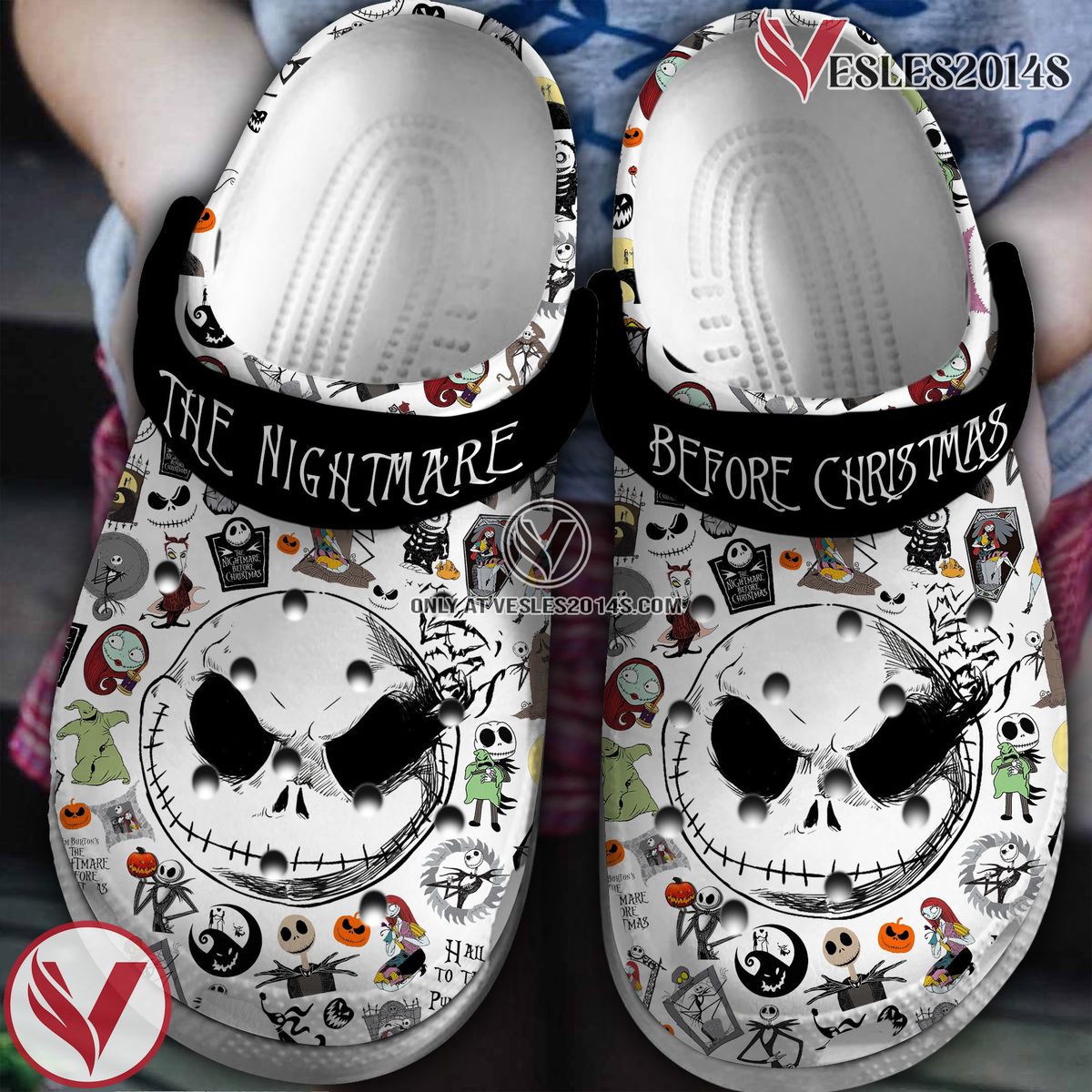The Nightmare Before Christmas Movie Crocs Crocband Clogs Shoes Comfortable For Men Women and Kids Style 7 - Vesles2014S