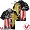 The Patron USA Flag Cross Stitch Black Yellow Hawaiian Shirt And Short, Unique Gifts For Friends - Vesles2014S 1