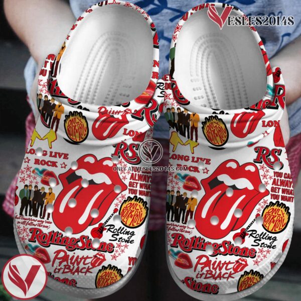 The Rolling Stones Music Band Crocs Crocband Clogs Shoes, Unique Gifts For Fans - Vesles2014S