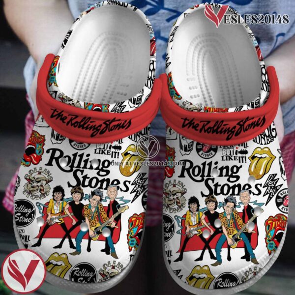 The Rolling Stones Music Crocs Crocband Clogs Shoes, Unique Gifts For Fans Style 1 - Vesles2014S
