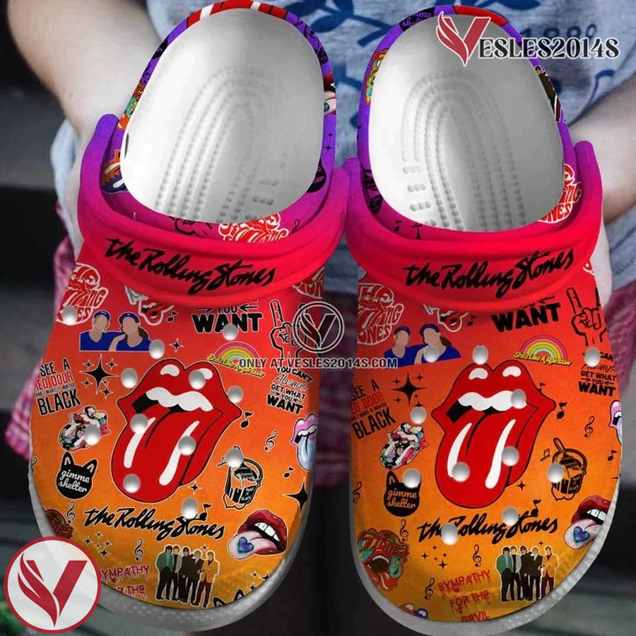 The Rollings Stones Rock Band Crocs Shoes Clogs Comfortable Crocband For Men Women, Unique Gift From Vesles2014S
