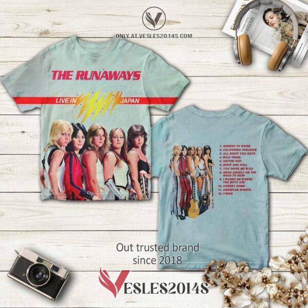 The Runaways Live In Japan Album 3D Shirt, Perfect Gifts For Music Lovers - Vesles2014S