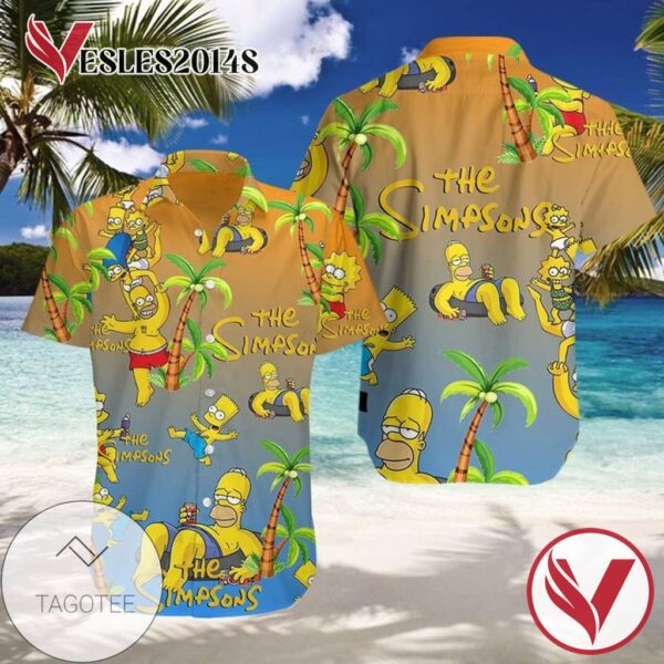 The Simpson Graphic Print Short Sleeve Hawaiian Casual Shirt Vesles2014S 1