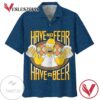 The Simpsons Have No Fear Have A Beer Hawaiian Graphic Print Short Sleeve Hawaiian Casual Shirt Vesles2014S