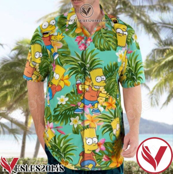 The Simpsons Tropical Forest Green Hawaiian Shirt And Short, Unique Gifts For Friends - Vesles2014S 1