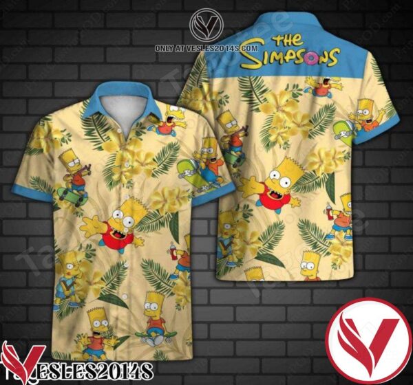 The Simpsons Tropical Forest Yellow Hawaiian Shirt And Short, Unique Gifts For Friends - Vesles2014S 1