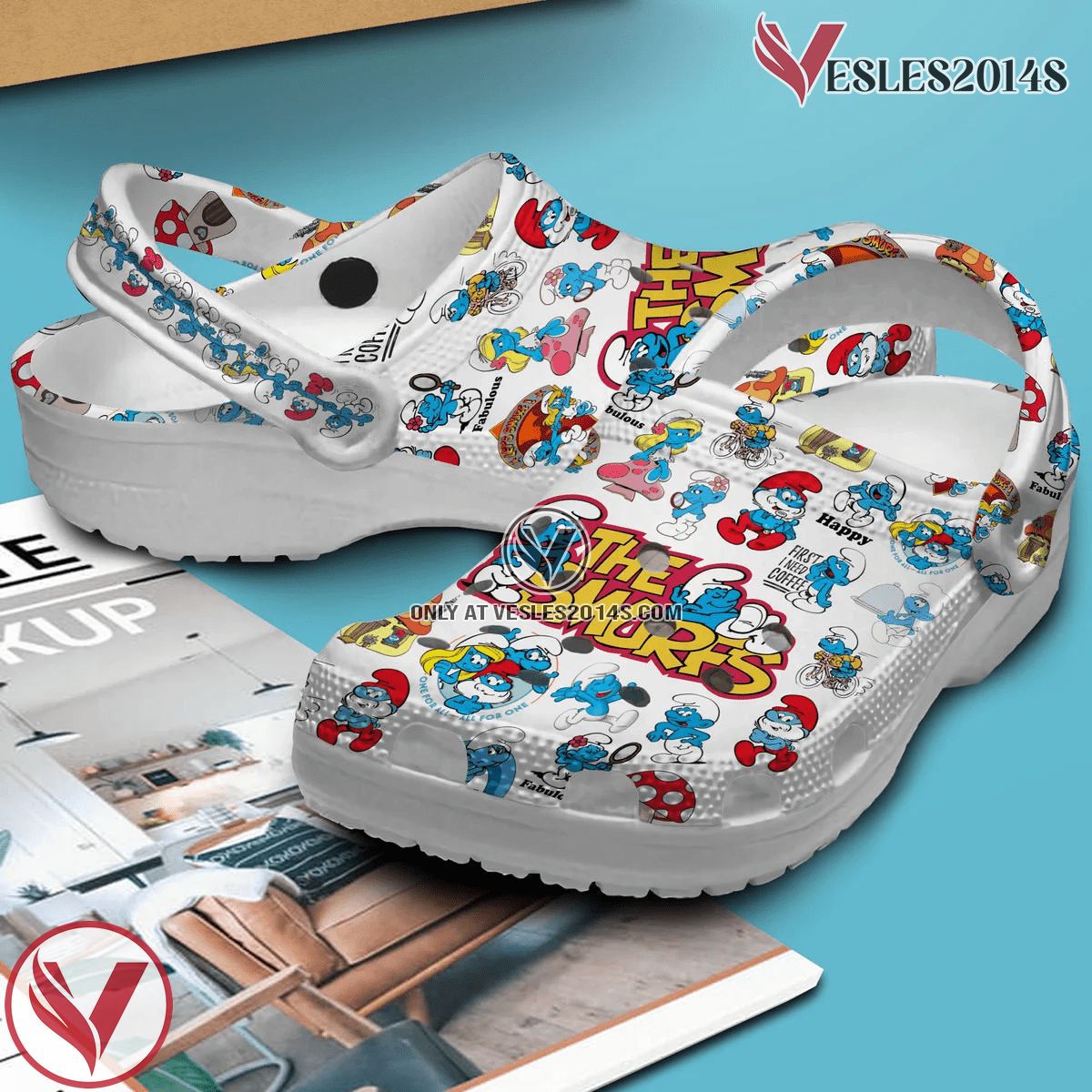 The Smurfs Cartoon Crocs Crocband Clogs Shoes Comfortable For Men Women and Kids Style 1, Unique Gift From  Vesles2014S 2