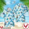 The Smurfs Hibicus Palm Leaves Blue Hawaiian Shirt And Short, Unique Gifts For Friends - Vesles2014S 1