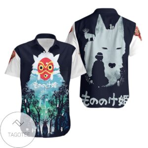 The Soul In The Forest Shishigami Deer God Princess Mononoke Hawaiian Graphic Print Short Sleeve Hawaiian Casual Shirt Vesles2014S 1