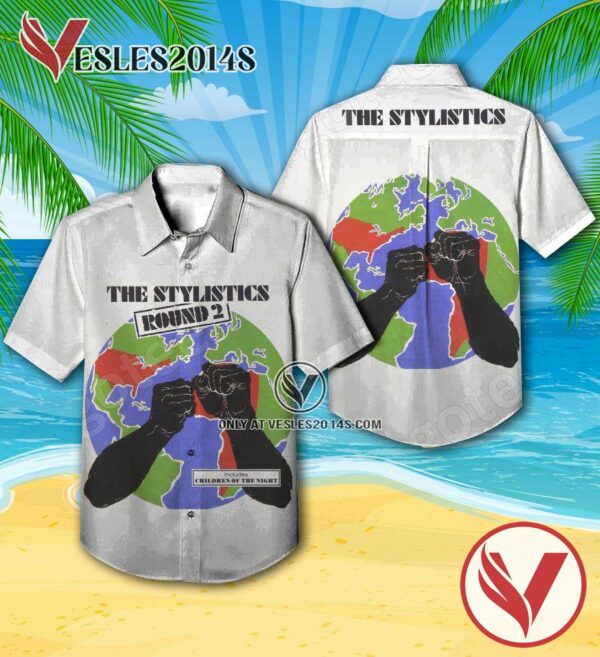 The Stylistics Round 2 Album Cover White Hawaiian Shirt, Unique Gifts For Music Lovers - Vesles2014S