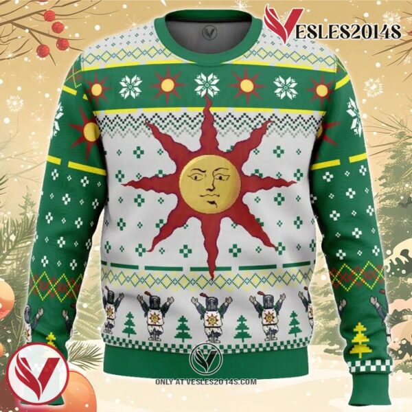 The Sun Dark Souls Ugly Christmas Sweater, Unique Christmas Gift For Fans - Vesles2014S