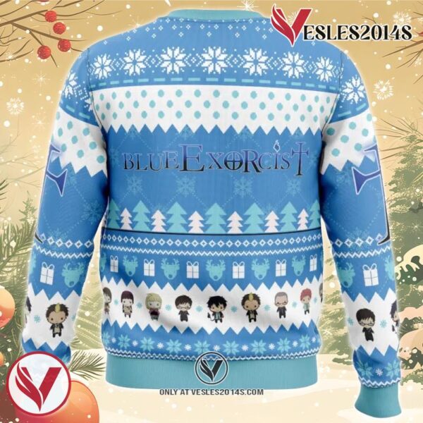 The Trio Blue Exorcist Ugly Christmas Sweater, Unique Christmas Gift For Fans - Vesles2014S 1