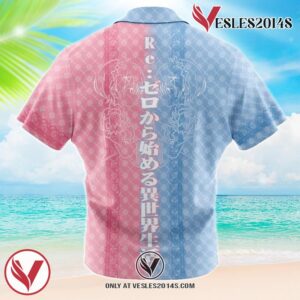 The Twins Rem and Ram Re Zero Kara Hajimeru Isekai Seikatsu Hawaiian Button Up Shirt, Perfect Gifts For Anime Lovers - Vesles2014S 1