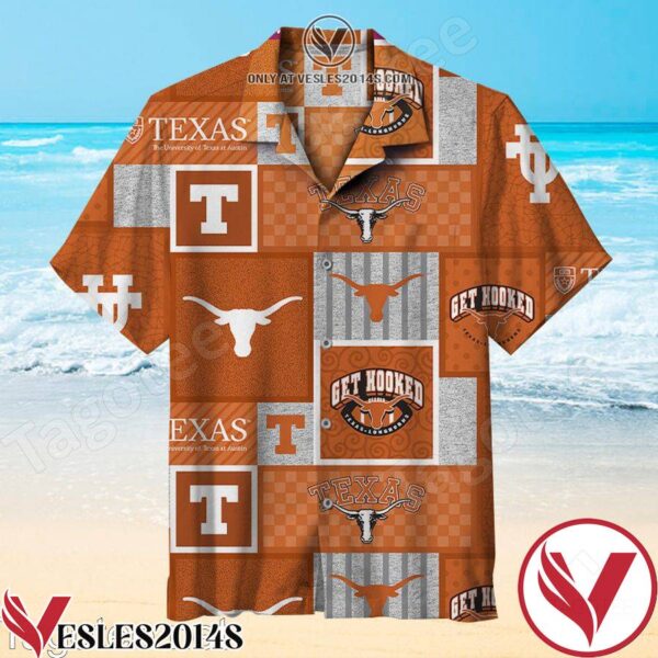 The University Of Texas At Austin Texas Longhorns Orange Hawaiian Shirt, Unique Gifts For Friends - Vesles2014S 1