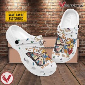 The Way The Truth The Life Customized Crocs Crocband Clogs Shoes Comfortable For Men Women and Kids Gift For Jesus Lovers Butterfly And Flower, Unique Gift From  Vesles2014S