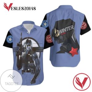 The Winter Soldier Real Assassin Hawaiian Graphic Print Short Sleeve Hawaiian Casual Shirt Vesles2014S