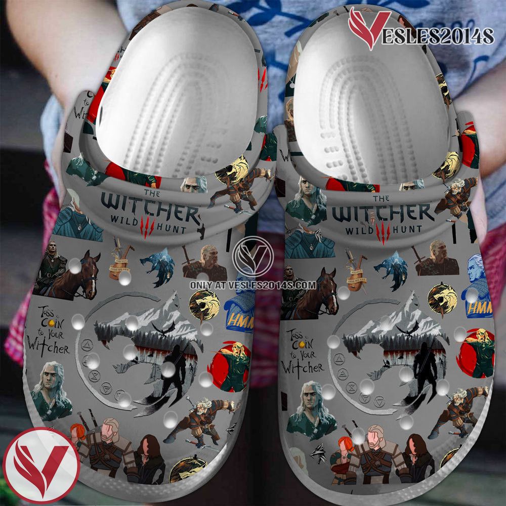 The Witcher Wild Hunt Game Crocs Crocband Clogs Shoes Comfortable For Men Women and Kids Style 1, Unique Gift From  Vesles2014S