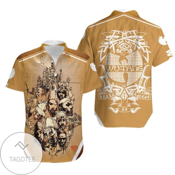 The Wutang Clan From The Street Of Shaolin Legend Hip Hop Hawaiian Graphic Print Short Sleeve Hawaiian Casual Shirt Vesles2014S 1
