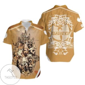 The Wutang Clan From The Street Of Shaolin Legend Hip Hop Hawaiian Graphic Print Short Sleeve Hawaiian Casual Shirt Vesles2014S