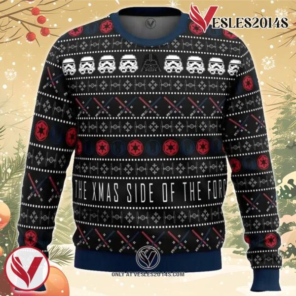 The Xmas Side Of The Force Star Wars Ugly Christmas Sweater, Unique Christmas Gift For Fans - Vesles2014S