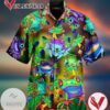 The frog colorful Print Short Sleeve Hawaiian Casual Shirt Vesles2014S