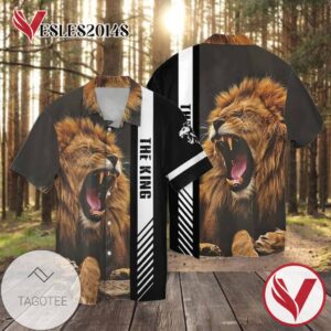 The king lion For Men And Women Graphic Print Short Sleeve Hawaiian Casual Shirt Vesles2014S 1