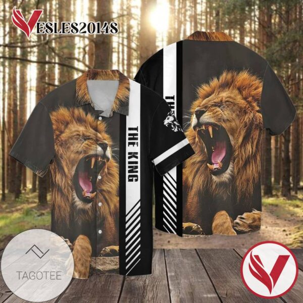 The king lion For Men And Women Graphic Print Short Sleeve Hawaiian Casual Shirt Vesles2014S 1
