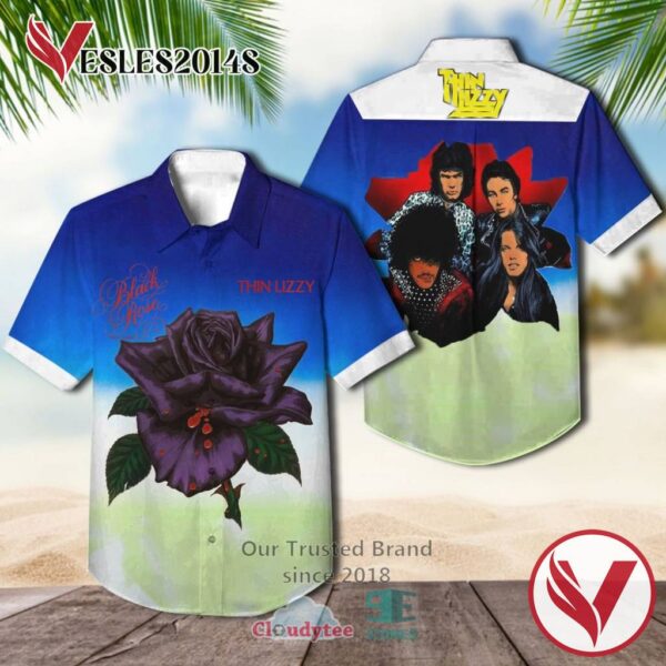 Thin Lizzy Black Rose A Rock Legend 1979 Casual Hawaiian Shirt, Best Gifts For Summer Vesles2014S 1