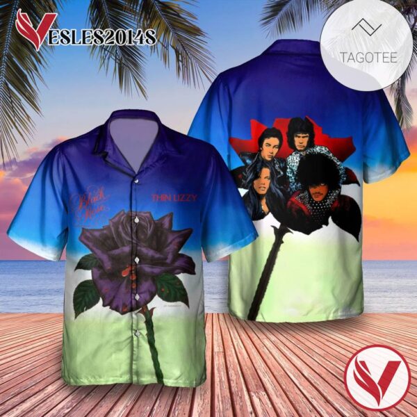 Thin Lizzy Black Rose A Rock Legend Album Cover Hawaiian Shirt, Best Gift For Music Lovers Vesles2014S