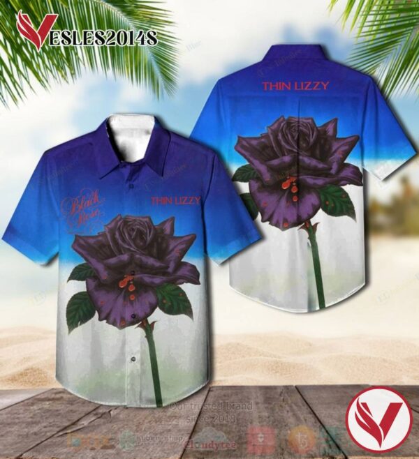 Thin Lizzy Black Rose A Rock Legend Album Hawaiian Shirt, Best Gift For Music Lovers Vesles2014S
