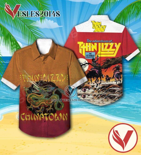 Thin Lizzy Chinatown Album Cover Style 2 Hawaiian Shirt, Unique Gifts For Music Lovers - Vesles2014S