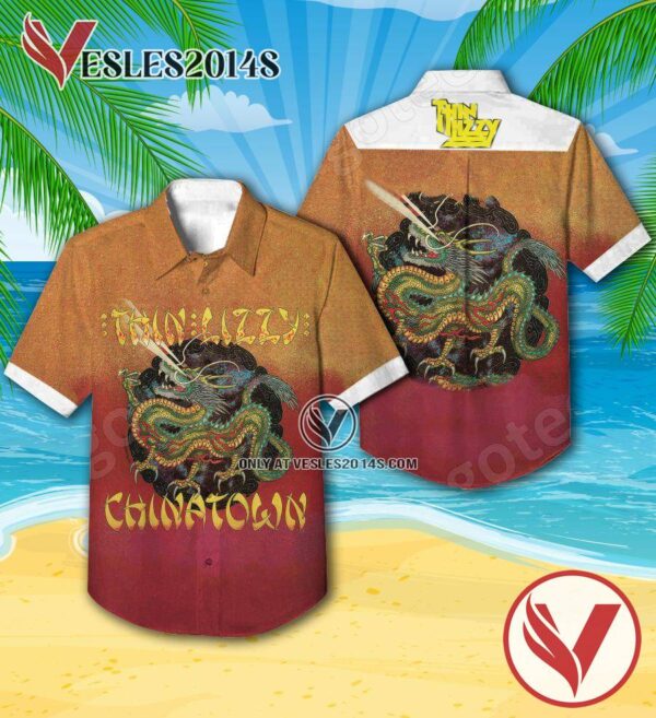 Thin Lizzy Chinatown Studio Album Cover Hawaiian Shirt, Unique Gifts For Music Lovers - Vesles2014S