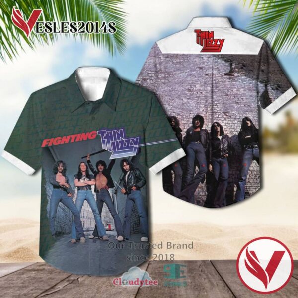 Thin Lizzy Fighting Casual Hawaiian Shirt, Best Gifts For Summer Vesles2014S 1