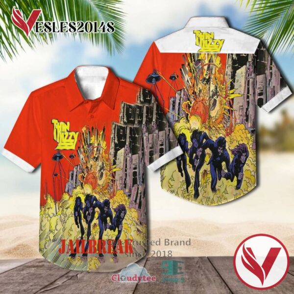 Thin Lizzy Jailbreak 1976 Casual Hawaiian Shirt, Best Gifts For Summer Vesles2014S 1