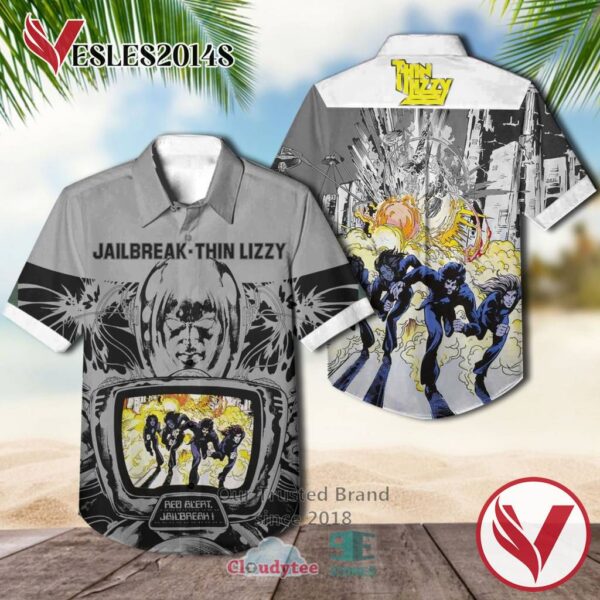 Thin Lizzy Jailbreak Casual Hawaiian Shirt, Best Gifts For Summer Vesles2014S 1
