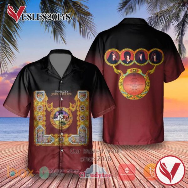 Thin Lizzy Johnny the Fox Album Hawaiian Shirt, Best Gift For Music Lovers Vesles2014S