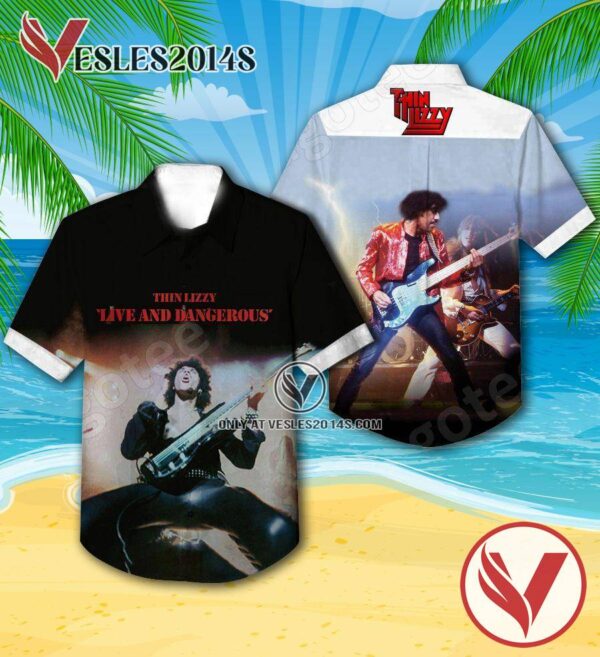 Thin Lizzy Live And Dangerous Album Cover Hawaiian Shirt, Unique Gifts For Music Lovers - Vesles2014S