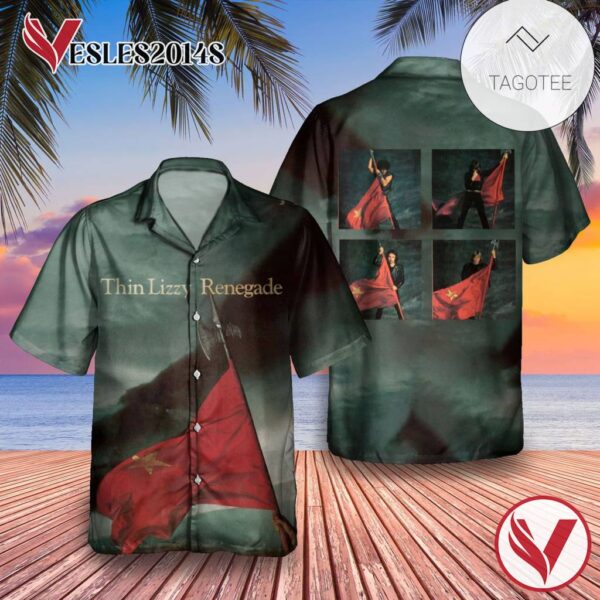Thin Lizzy Renegade Album Cover Hawaiian Shirt, Best Gift For Music Lovers Vesles2014S