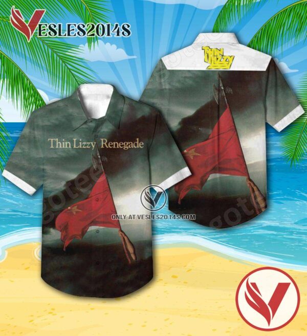 Thin Lizzy Renegade Studio Album Cover Hawaiian Shirt, Unique Gifts For Music Lovers - Vesles2014S