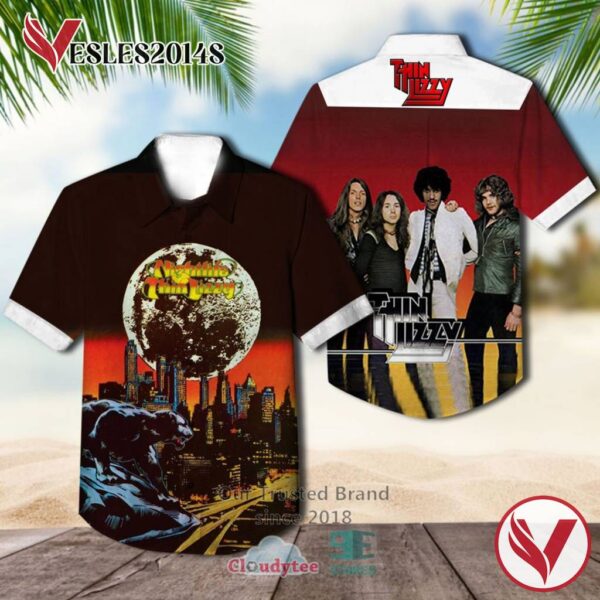 Thin Lizzy band Nightlife Album Cover Hawaiian Shirt, Best Gift For Music Lovers Vesles2014S