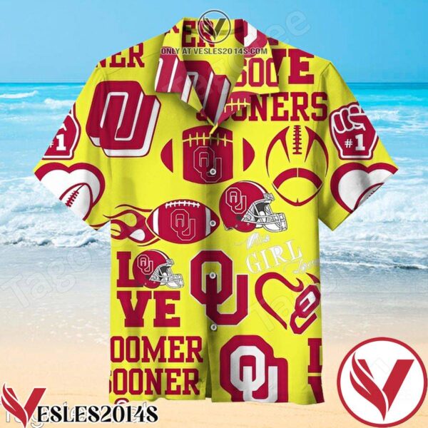 This Girl Love Oklahoma Sooners Yellow Hawaiian Shirt, Unique Gifts For Friends - Vesles2014S 1
