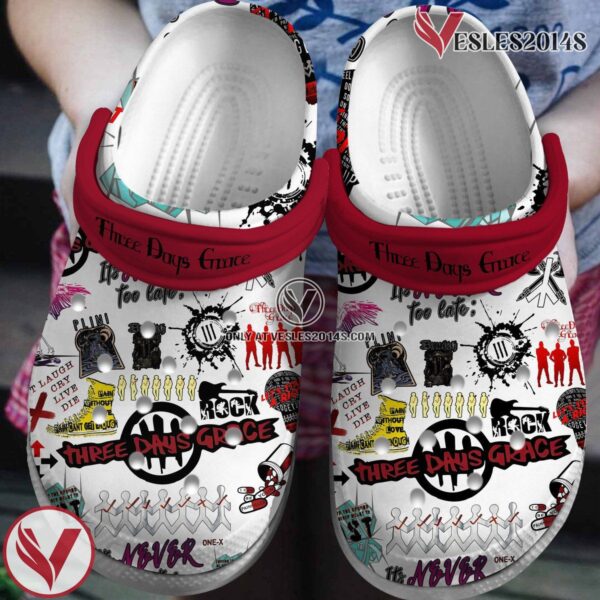 Three Days Grace Music Crocs Crocband Clogs Shoes, Unique Gifts For Fans Style 3 - Vesles2014S