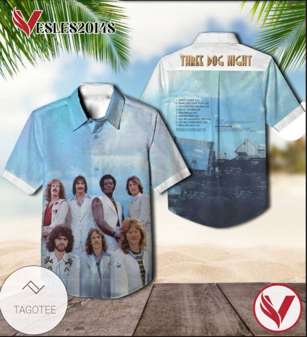 Three Dog Night Cyan Album Cover Hawaiian Shirt, Best Gift For Music Lovers Vesles2014S