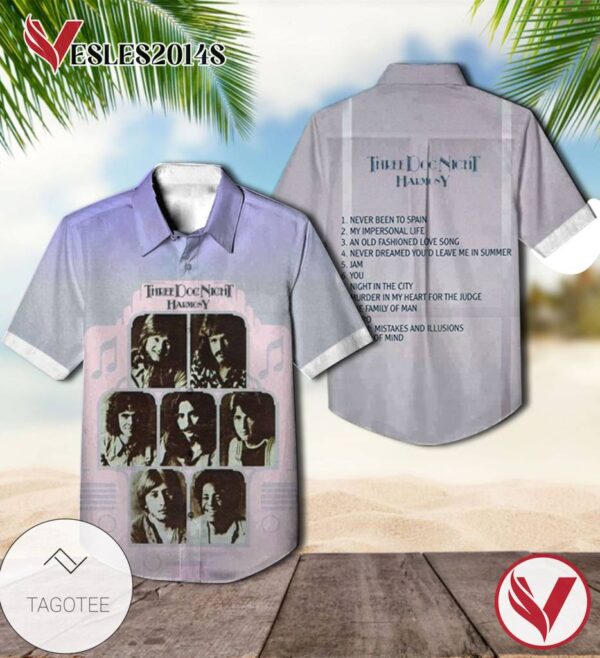 Three Dog Night Harmony Album Cover Hawaiian Shirt, Best Gift For Music Lovers Vesles2014S