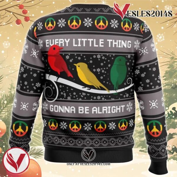 Three Little Birds Bob Marley Ugly Christmas Sweater, Unique Christmas Gift For Fans - Vesles2014S 1