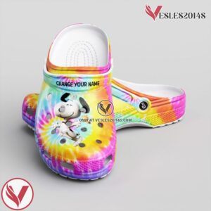 Tie-Dye Snoopy and Peanuts Crocs 3D Clog Shoes Gift for Family, Unique Gift From Vesles2014S 2