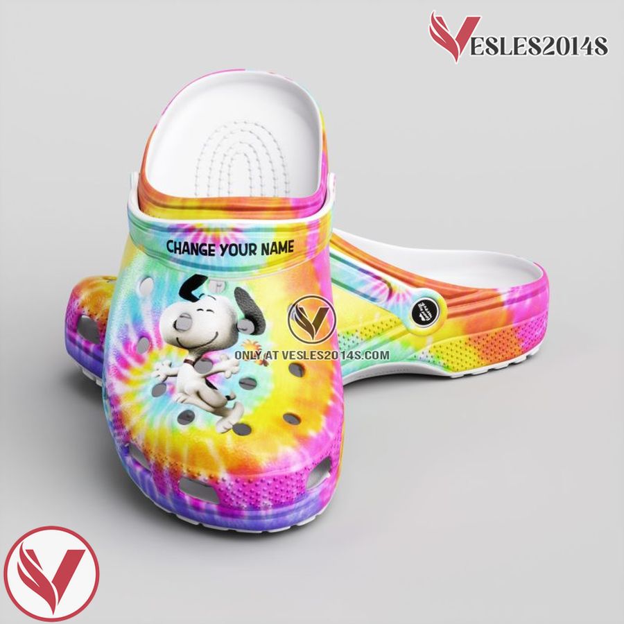 Tie-Dye Snoopy and Peanuts Crocs 3D Clog Shoes Gift for Family, Unique Gift From Vesles2014S 2