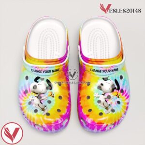Tie-Dye Snoopy and Peanuts Crocs 3D Clog Shoes Gift for Family, Unique Gift From Vesles2014S 3