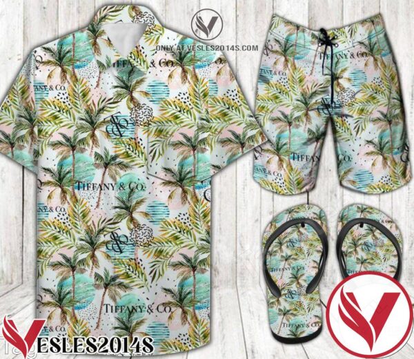 Tiffany & Co. Palm Combo Hawaiian Shirt, Beach Shorts And Flip Flop, Unique Gifts For Friends - Vesles2014S 1
