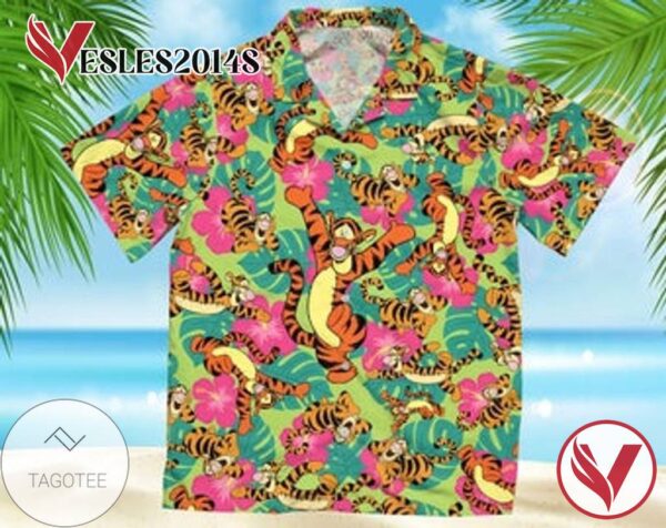 Tigger Cartoon Winnie The Pooh For men And Women Graphic Print Short Sleeve Hawaiian Casual Shirt Vesles2014S 1